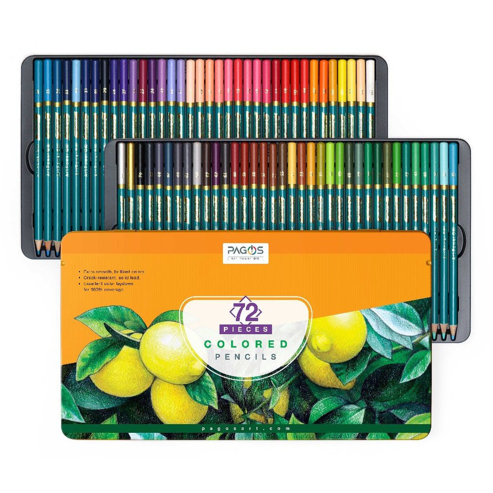 Pagos 72 Colored Pencils Set Premium Art Gift Box - Picture 2 of 8